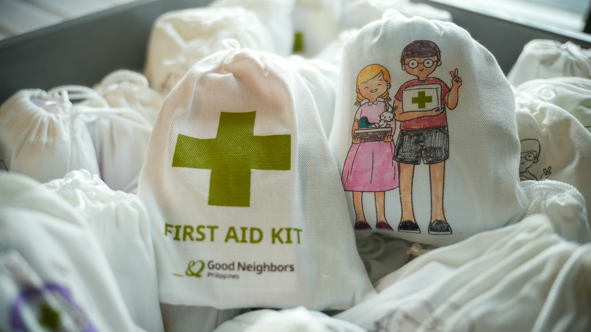 First Aids Kits donated by runners in Good Neighbors Philippines' The Good Run year 2 event